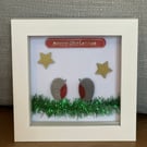 Christmas robin pebble art
