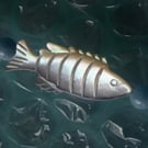   Sterling Silver, Aquamarine & Mother of Pearl Pisces Necklace