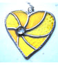 Yellow Swirl Heart Stained Glass Suncatcher 137 - Image 7