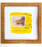 Rhino; framed image, mounted and printed on card and handmade paper