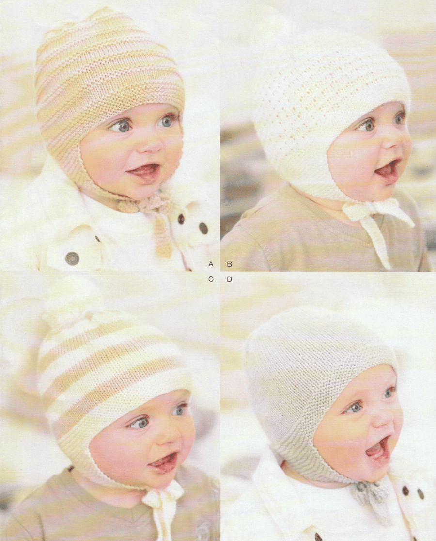 VINTAGE KNITTING PATTERN Snuggly Baby Hats