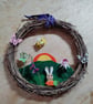 Easter wreath spring wall hanging