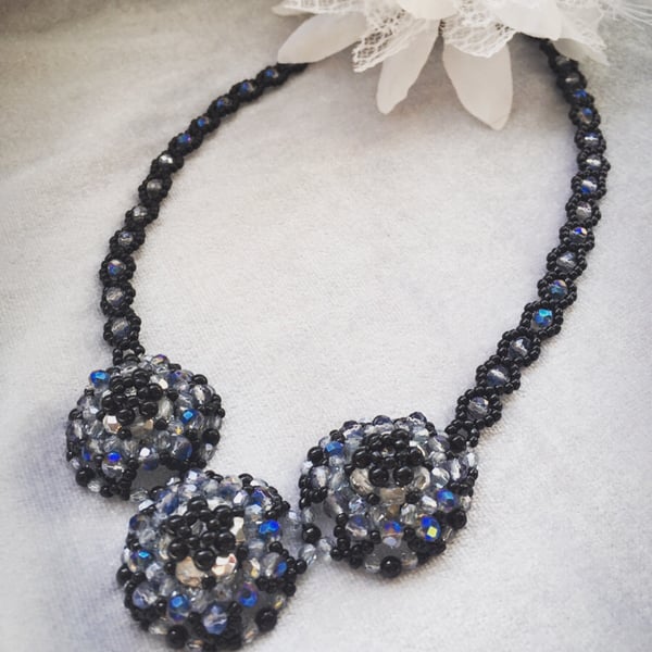 Black and silver sparkle necklace 