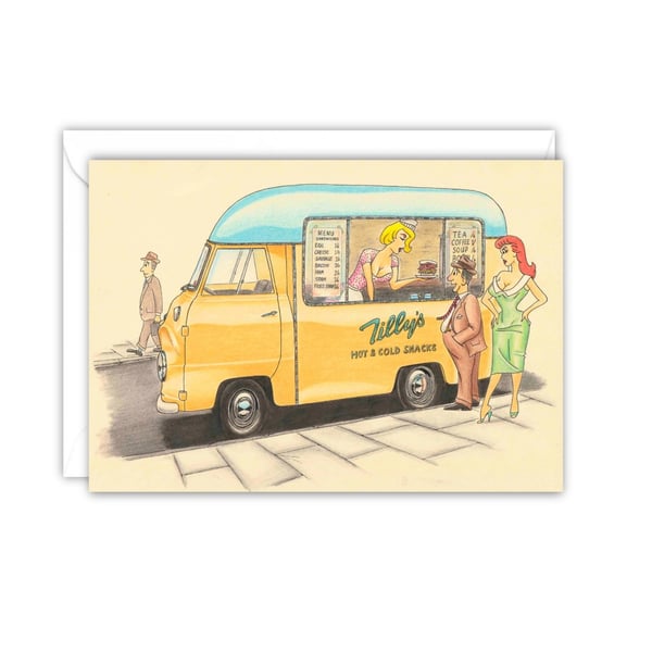 Retro Art Greetings Card, Mid Century Comic Humour Card