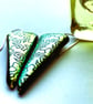 Escher Lizard dichroic glass earrings  - Image 2