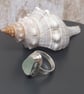 Sterling Silver 925 Aqua Color Seaham Seaglass Textured Ring Full Hallmark - Image 2