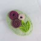 Felt Brooch Oval with flowers