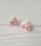 Rabbit tail stud earrings - Image 3