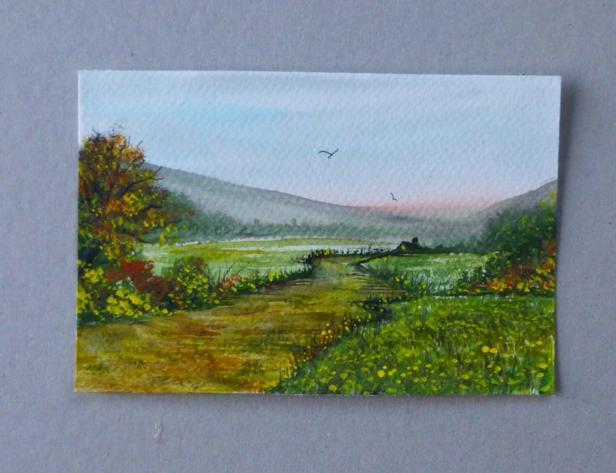 original small format watercolour painting ( ref FA 220 B4 )
