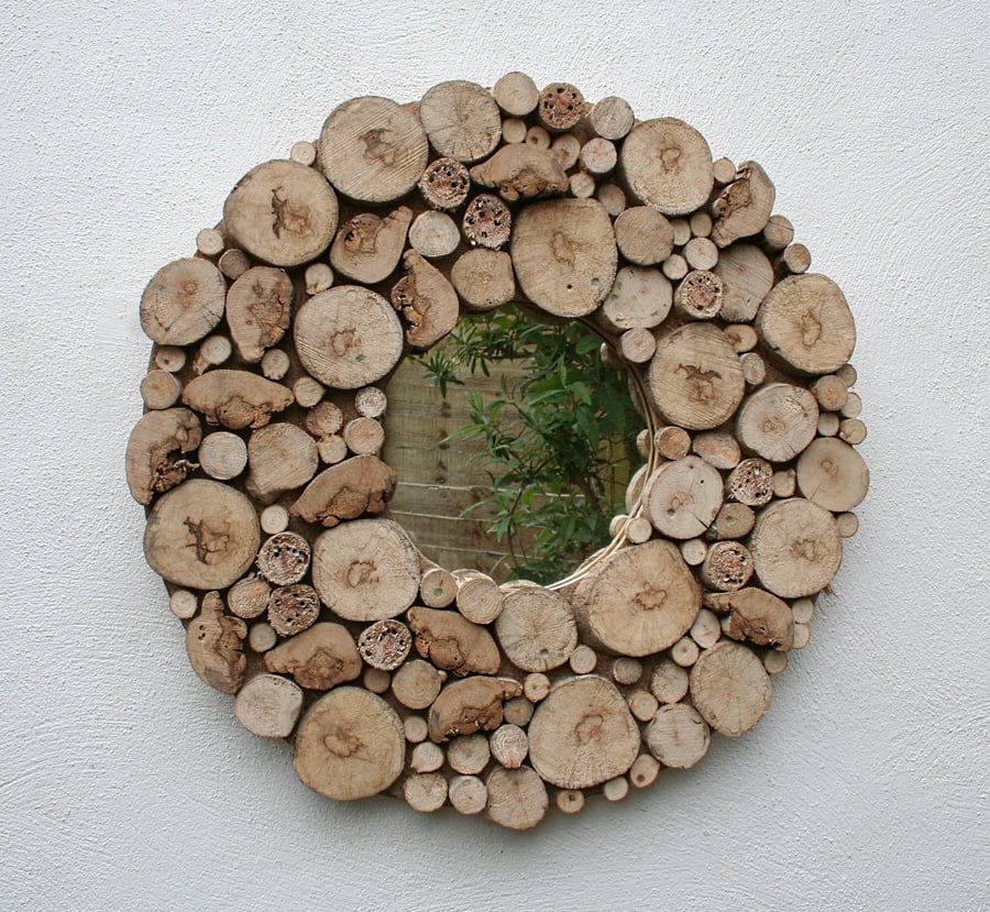 Driftwood Mirror, Drift Wood Mirror, Round Wood... - Folksy