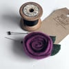 Damson rose brooch: upcycled wool felt