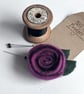 Damson rose brooch: upcycled wool felt - Image 1