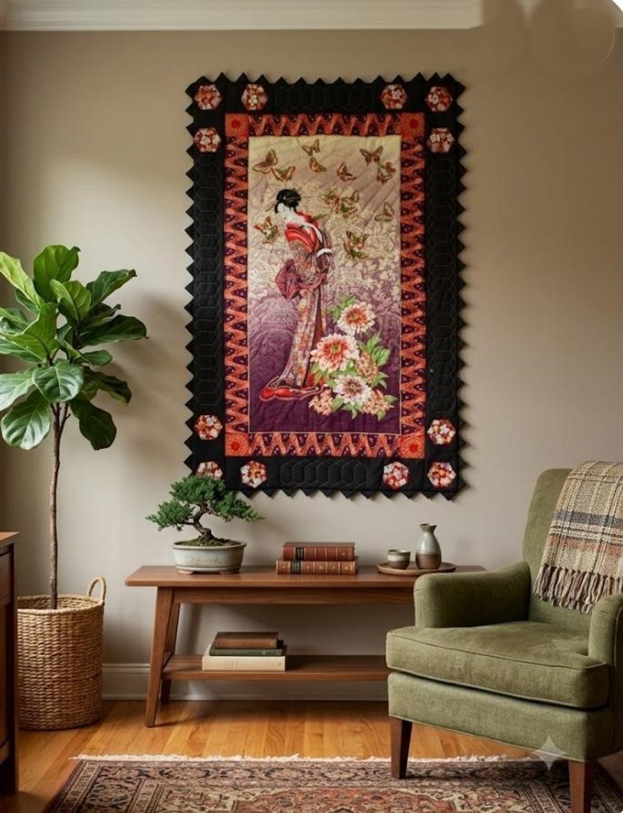 Geisha Beauty hand quilted patchwork