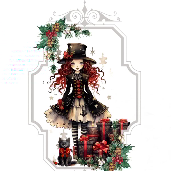 Cute Goth Gothic Alternative Christmas or Gothmas Card