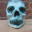 Small Cuprum Skull Pot Ceramic Sculpture
