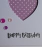 Birthday Card - Dusky Pink and White Polka Dot Heart Aperture - Image 5