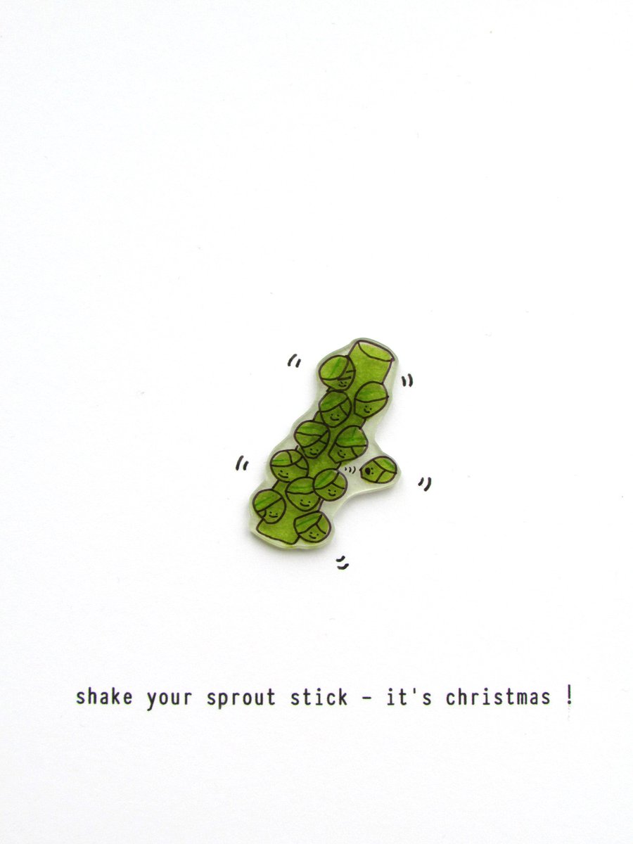 SALE - christmas card - shake your sprout stick