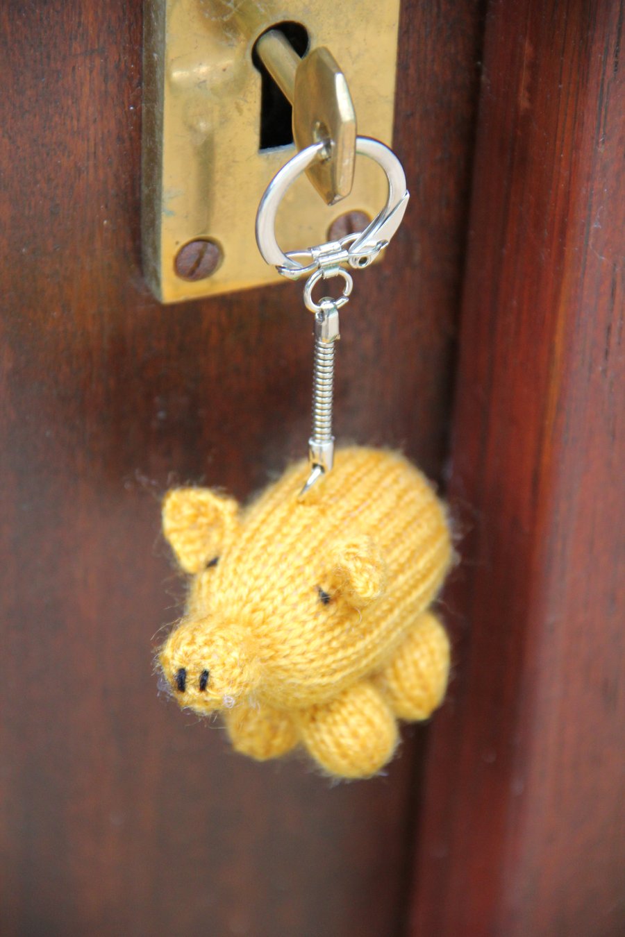 Little Gold Piggy Key Ring