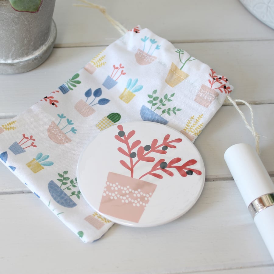 Large Pink Cactus design Mirror