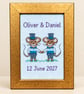 Personalised Wedding Mice Cross Stitch – Framed Keepsake - Grooms - Image 1