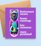 Pickleball Panther Retirement Card for Players - Funny Sports Card