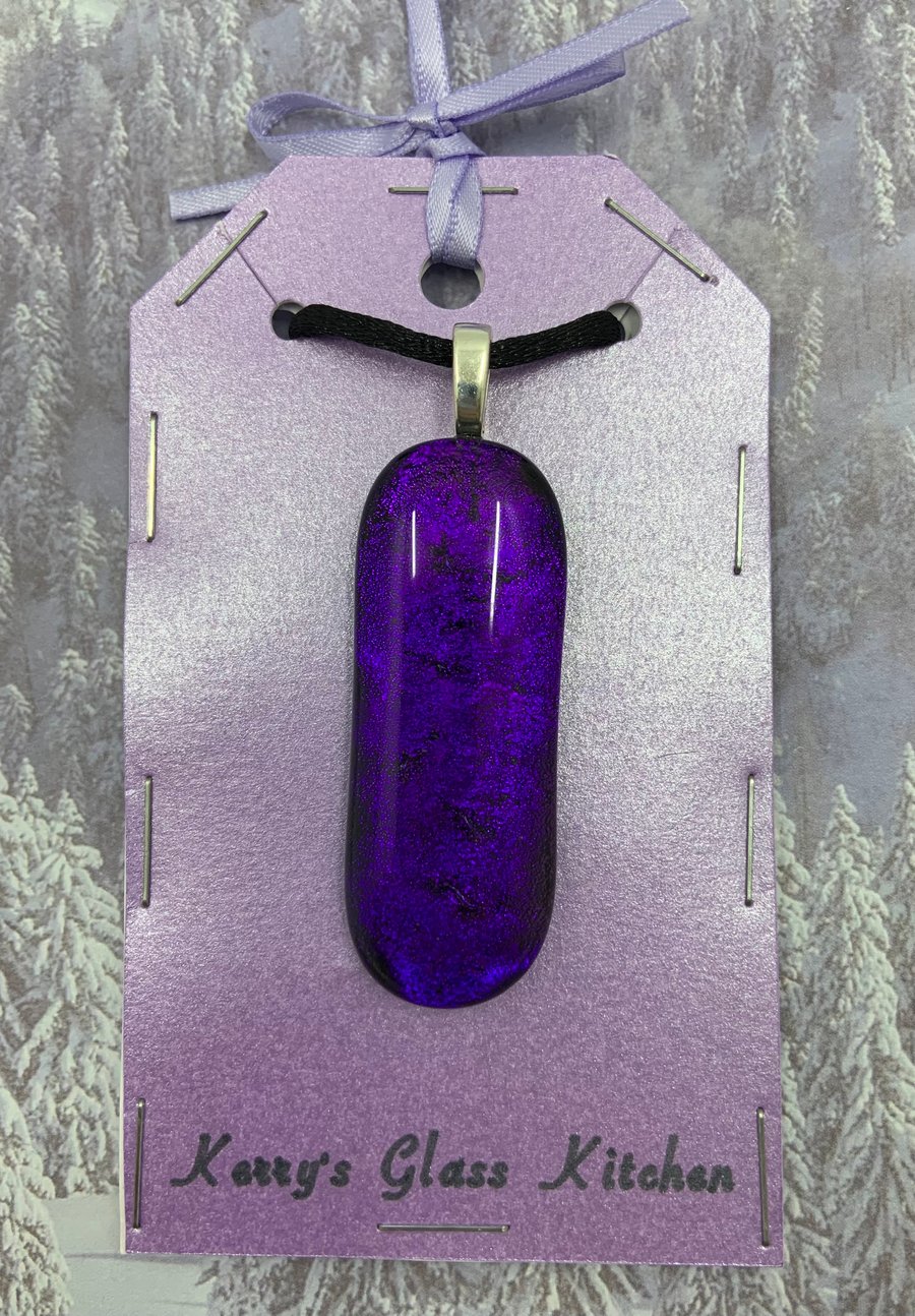 Hand Made  Dichroic Fused Glass pendant.