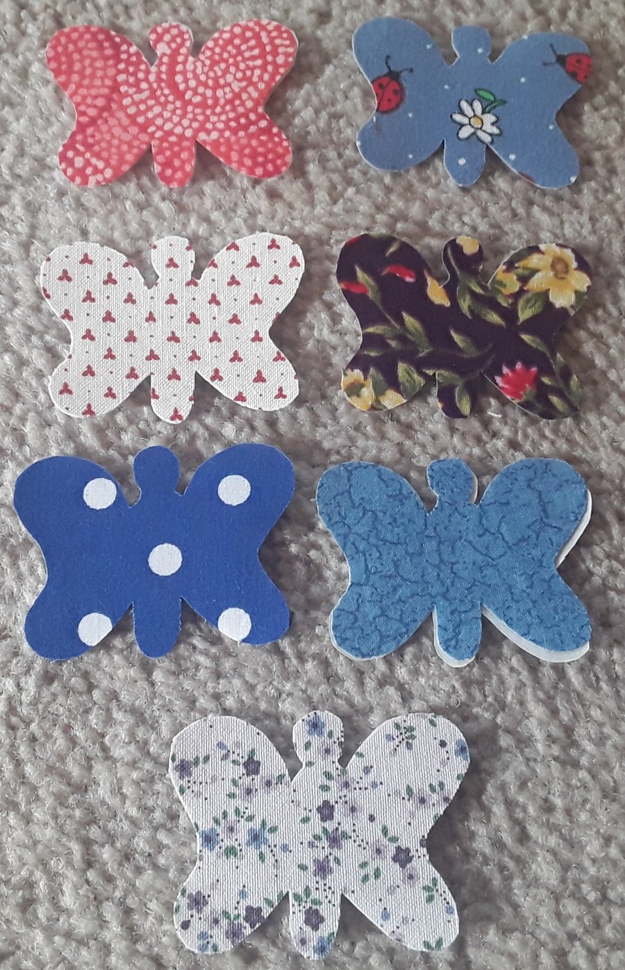 Homemade set of 7 Butterfly Embellishments (2)