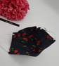 Face mask, small, 3 layer,  adjustable,  washable in navy cherry - Image 7