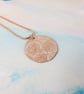 Round Flower Textured Copper Pendant with Enamel - Image 2