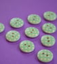 15mm Wooden Spotty Buttons Aqua Blue With White Dots 10pk Spot Dot (SSP6)