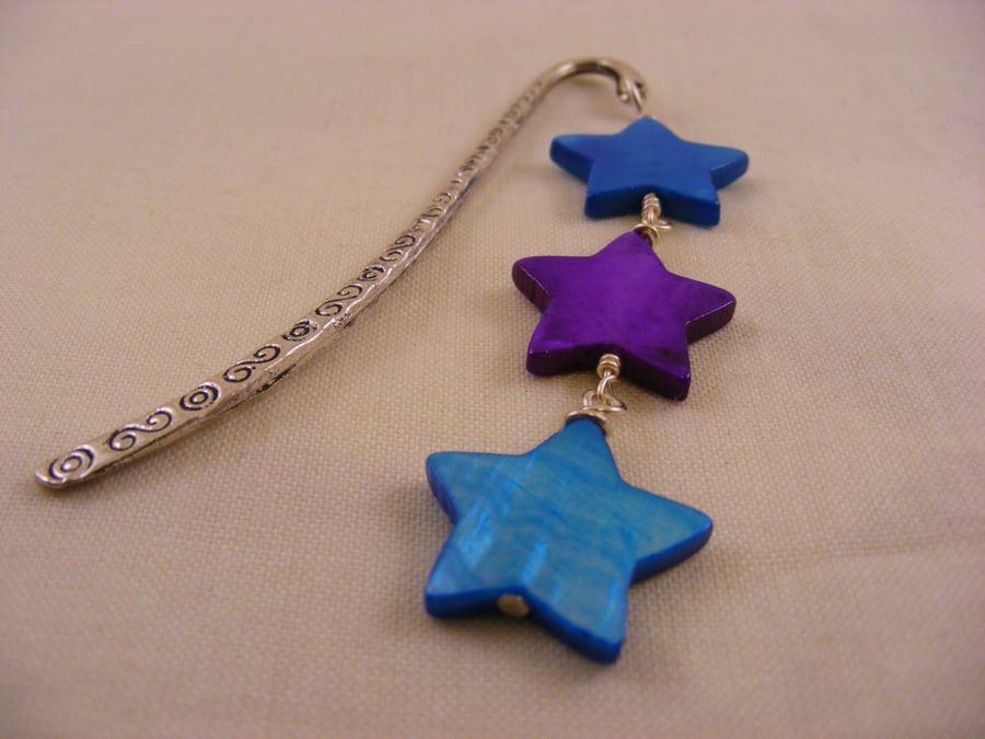 Turquoise and Purple Star Bookmark