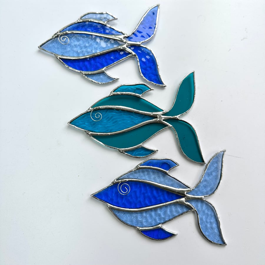 Stained Glass Funky Fish Suncatcher - Handmade Window Decoration