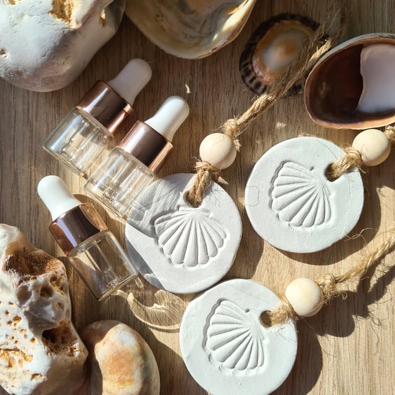 Shell clay essential oil diffusers hanging decorations gift set of 3 home decor