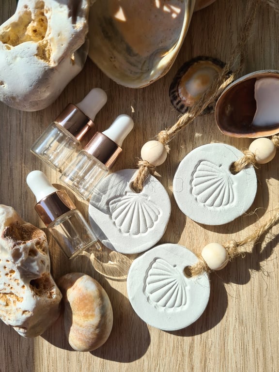 Shell clay essential oil diffusers hanging decorations gift set of 3 home decor