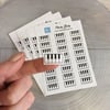 Piano journal stickers, recycled paper, piano teacher gift music lesson