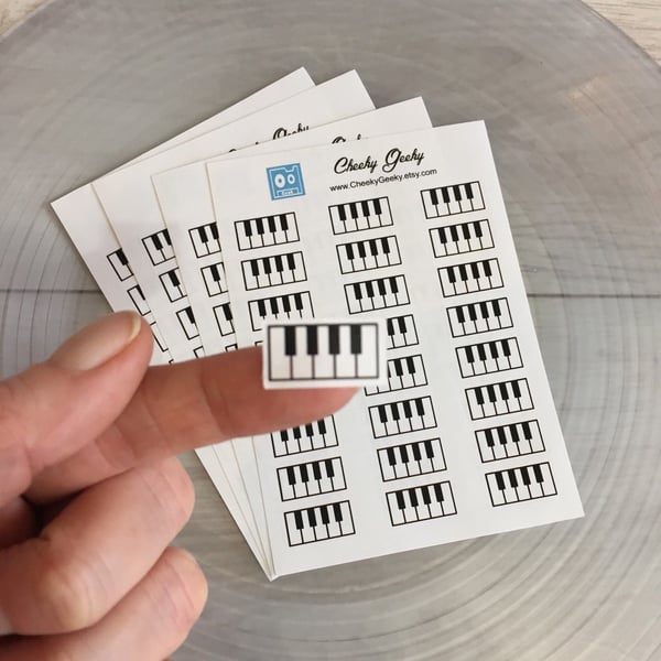 Piano journal stickers, recycled paper, piano teacher gift music lesson