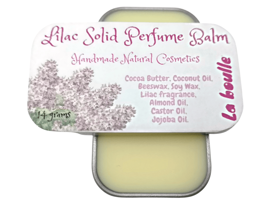 Lilac Solid Natural Perfume Balm. For sensitive skin. Handmade natural cosmetics