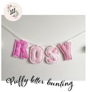 Personalised Name Bunting Puffy letters Girls custom made