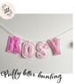 Personalised Name Bunting Puffy letters Girls custom made - Image 1