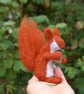 Needle felt red squirrel holding an acorn - Image 3