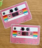 Holographic Pink Cassette Tape - Retro Y2K Mixtape Vinyl Sticker - Image 3