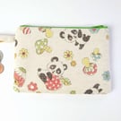 Sweet Panda, Apple and Mushroom Japanese Linen Purse
