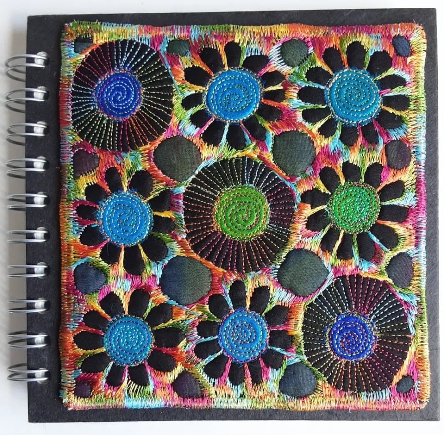 Image of Sketchbook Spiral Bound Square 6 x 6 inches Free Machine Embroidery Cover