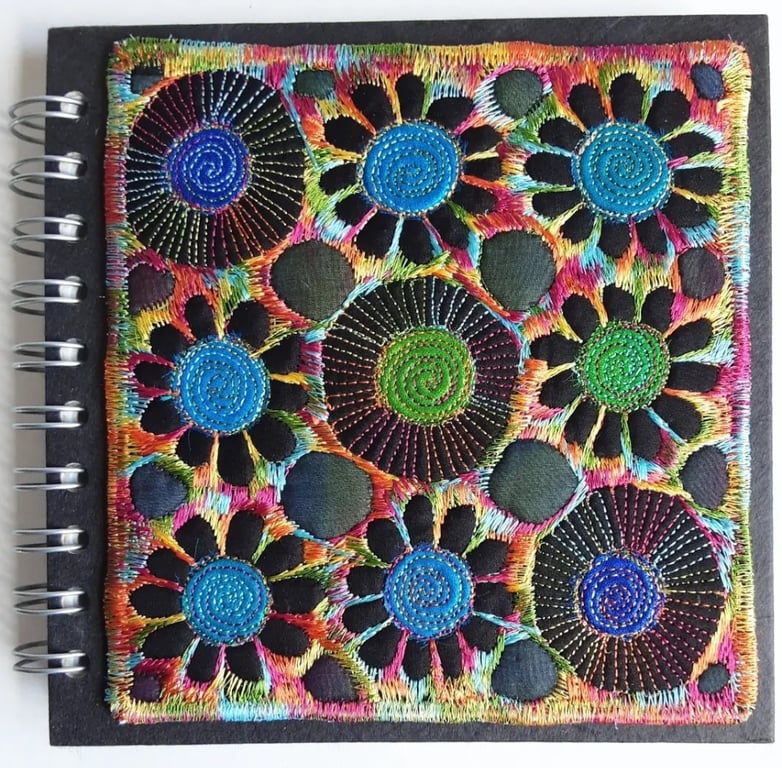Sketchbook Spiral Bound Square 6 x 6 inches Free Machine Embroidery Cover