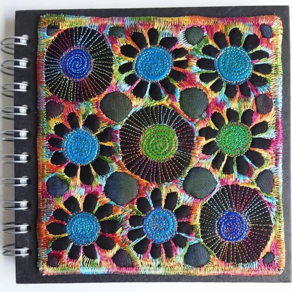 Sketchbook Spiral Bound Square 6 x 6 inches Free Machine Embroidery Cover