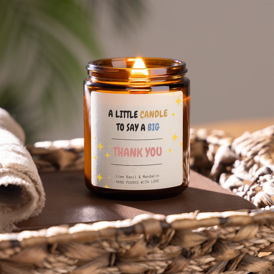 Thank You Scented Soy Wax Candle Gift for Any Occasion
