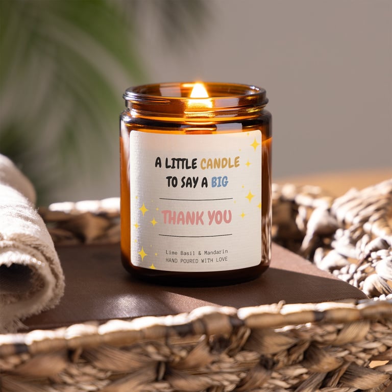 Thank You Scented Soy Wax Candle Gift for Any Occasion