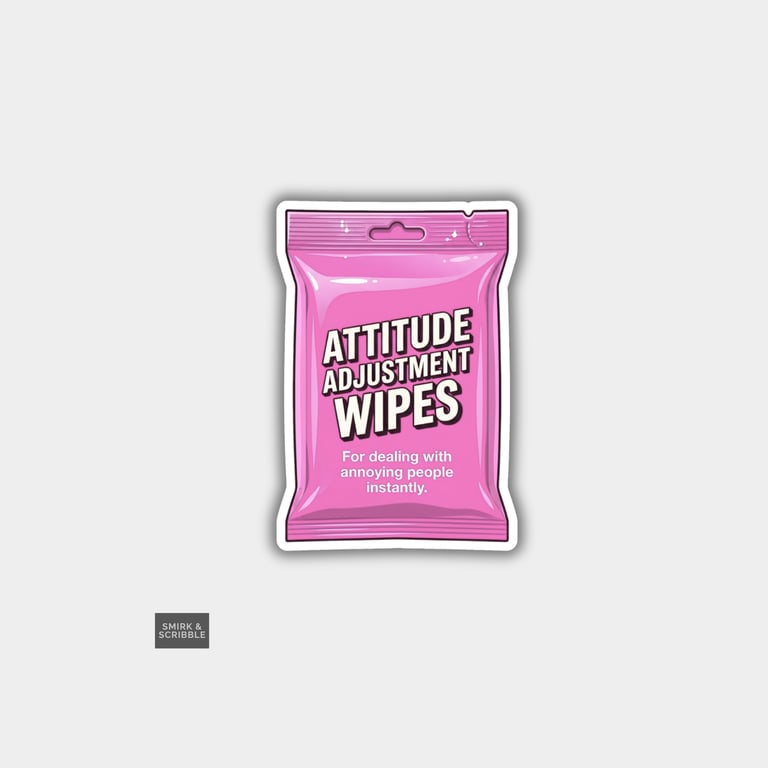 Funny Snarky Sticker For Adults - Attitude Wipes