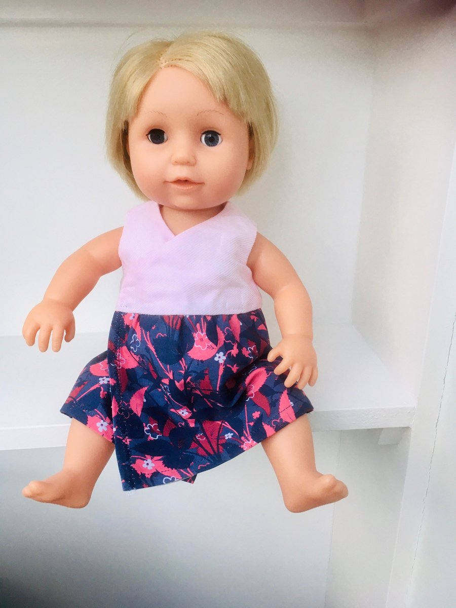 SALE Dolls Summer Dresses only fit Tiny Tears Pink and Blue 2 in 1 outfit dress 