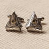 Handmade Fish Head Pewter Cufflinks.